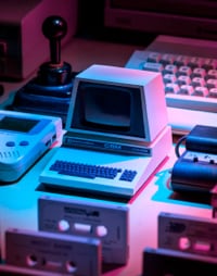 retro computer on a desk